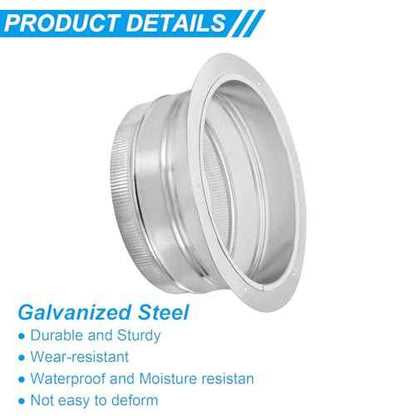 PATIKIL 12" Round Duct Collar, Galvanized Duct Connector Flange Pipe Collar Take Off Collar for Flexible or Rigid Ducts, Heating Cooling Ventilation Exhaust Fan Vent Systems