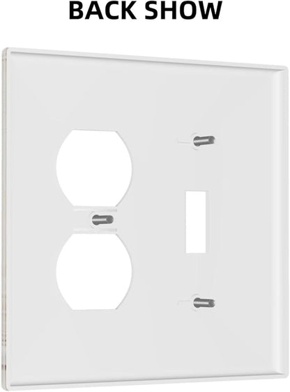 Decorative Light Switch Cover Plate Nautical Coastal Seashell Fishing Net Ocean Lighthouse Starfish 2 Gang Outlet Covers 1 Toggle 1 Duplex Wall Plate Electrical Switch Plate Covers for Bathroom Home