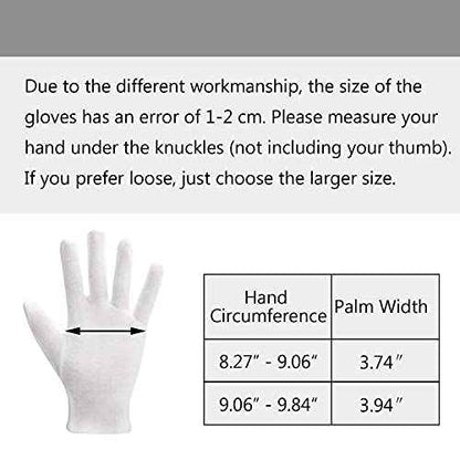 20 Pairs Archival Photo Gloves, White Work Gloves for Art Handling Working Photography Cloth Gloves Liners Bulk for Handling Jewelry, Film, Photo, Coin Collectors, Metal Inspection Men & Women