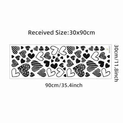 62 Pcs Black Love Heart Graphics Wall Stickers, sacinora Romantic Love DIY Wall Decals Removable Vinyl Peel and Stick for Valentine's Day Anniversary Living Room Bedroom Art Home Decorations