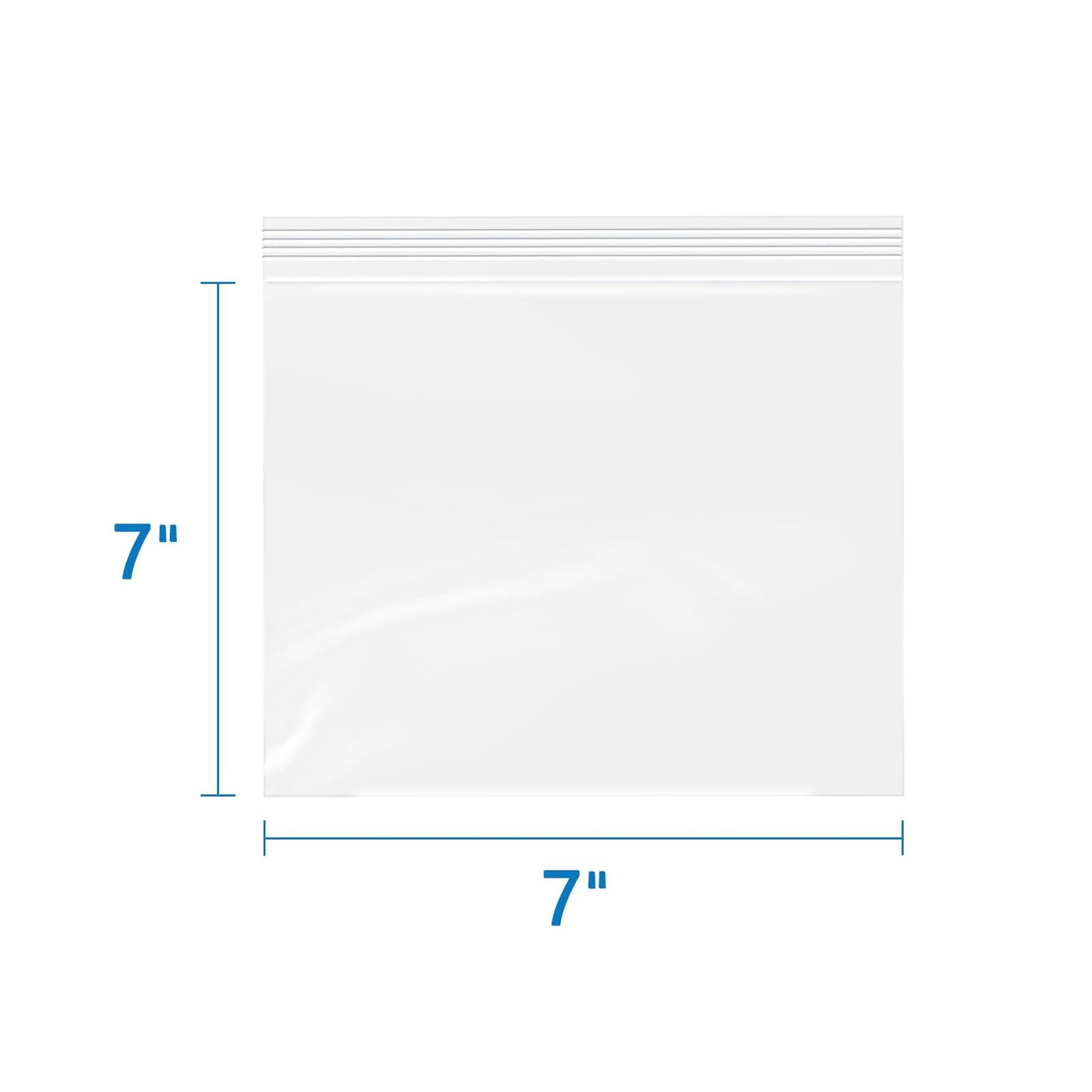 iMailer- 7" x 7" 200 Pack- 2 Mil Resealable Zip Bags- Clear Plastic Bags with Zip Top Lock for Storage, Organizing, Crafts, Travel