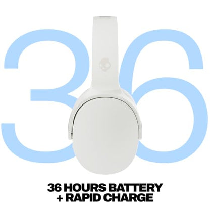 Skullcandy Hesh Evo Wireless Over-Ear Bluetooth Headphones with Extra USB-C Charging Cable, Noise Isolating, 36 Hours Battery, Foldable Lightweight Design, Microphone for iPhone Android - Bone