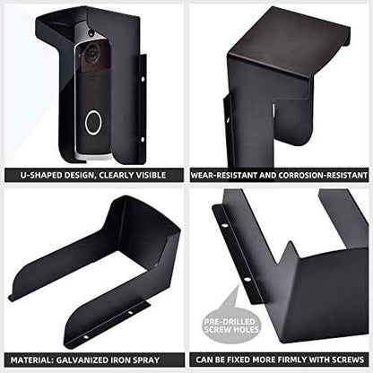 Doorbell Rain Cover Ring Doorbell Anti-Glare, Steel Weather-Blocking Cover Glare Sun Shade Protection for Most Video Doorbells