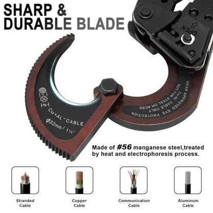 Ratchet Cable Cutter - Heavy Duty Aluminum Copper Ratchet Wire Cutter for Cutting Electrical Wire up to 240mm©÷/600MCM Cutter Pliers