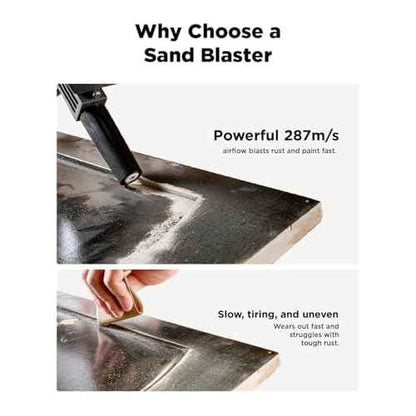 Inokraft Leak-Proof Portable Sand Blaster Gun Kit with Oil-Water Separator & Extension Nozzle,Mini Sandblaster for Rust & Paint Removal, Compatible with Aluminum Oxide, Sand, Walnut Shell & Soda