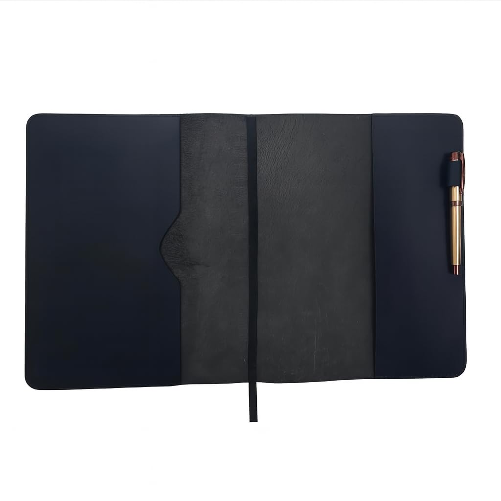 CestAntiQ Black Leather Journal Cover XXL – Refillable Notebook Cover 8.5 x 11 Inches , Handmade Executive Writing Padfolio, Compatible with Moleskine XXL Leuchtturm1917 XXL Mead Five Star