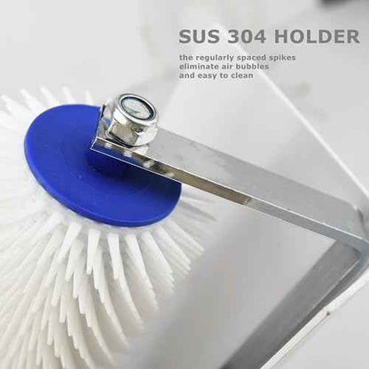 Self-Levelling Cement Tool Kit,Spike Roller for Self Leveling Cement,Epoxy Floor Tools,Roller Brush,Floor Construction Roller Spiked Shoes,Stainless Steel Scraper Self-Leveling Rake