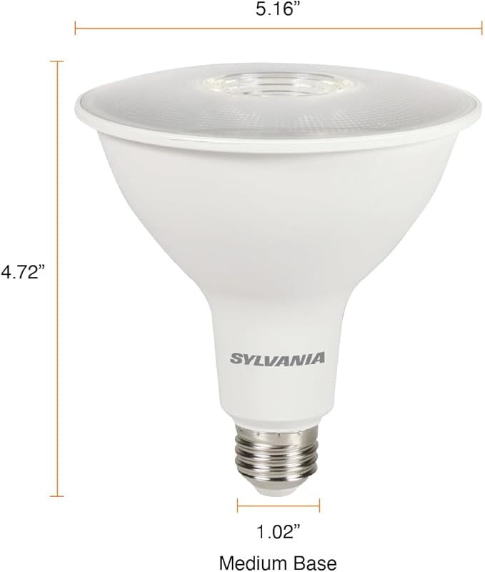 Sylvania ECO LED PAR38 Light Bulb, 90W = 14W, 7 Year, Non-Dimmable, 1000 Lumens, Clear, 4000K, Cool White – 2 Pack (41106)
