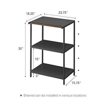 Yamazaki Home Kitchen Appliance 3 tier Storage Rack-Standing Organizer Shelves, One Size, Black