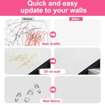 White Paint for Wall 3.5oz Small Roller & Repair Tool Kit - Flat/Ceiling Surfaces Quick Fix for Stains