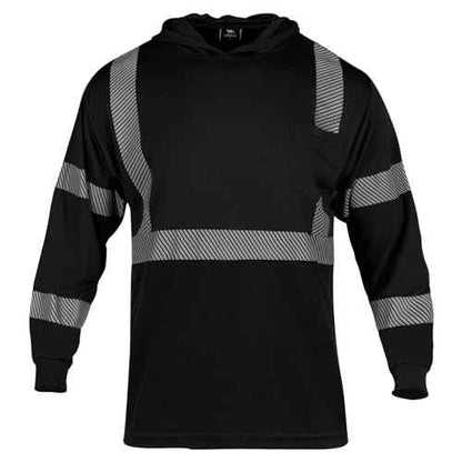 VENDACE Safety Reflective High Visibility Long Sleeve Shirts ANSI Class 3 Hi Vis Construction Work T Shirts for Men with Hood