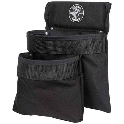 Klein Tools 5702 Tool Pouch, PowerLine Series Utility Pouch Fits Tool Belts up to 2.5-Inch, Strong Rivet Reinforced Stitching, 2-Pocket