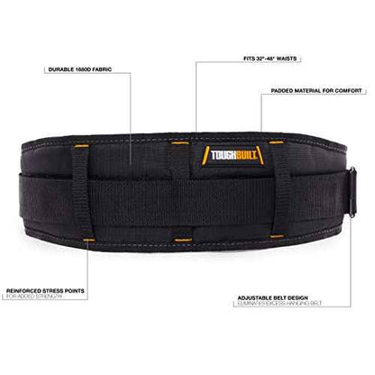 ToughBuilt - Padded Work Belt - Heavy Duty, Deluxe Premium Quality, Durable - Adjustable Size - (TB-43A)