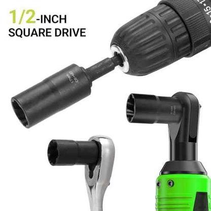 Lug Nut Extractor Twist Socket Set, 13 Pieces Wheel Lock Removal Kit, for Removing Damaged, Frozen, Rusted, Nuts & Screws, Cr-Mo Steel