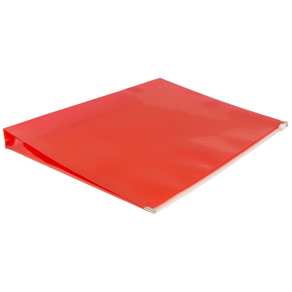 JAM PAPER Plastic Envelopes with Zip Closure - Letter Booklet - 9 3/4 x 13 - Assorted Colors - 6/Pack