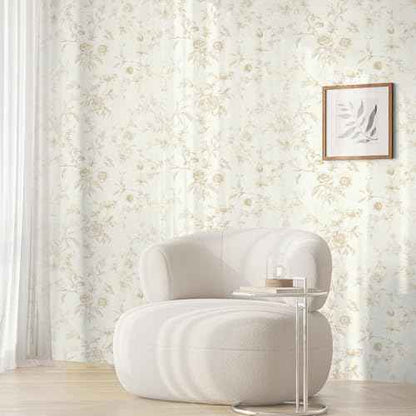 Dimoon 86.6"x17.3" Peel and Stick Wallpaper Contact Paper Boho Beige Wallpaper Brown Floral Removable Wall Paper Flower Self Adhesive Modern for Cabinets and Drawers Bedroom Papel Tapiz para Pared