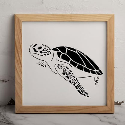MAGJUCHE Turtle Stencil 6 Inches, Reusable Sea Turtle Stencil for Painting DIY Crafts Decor