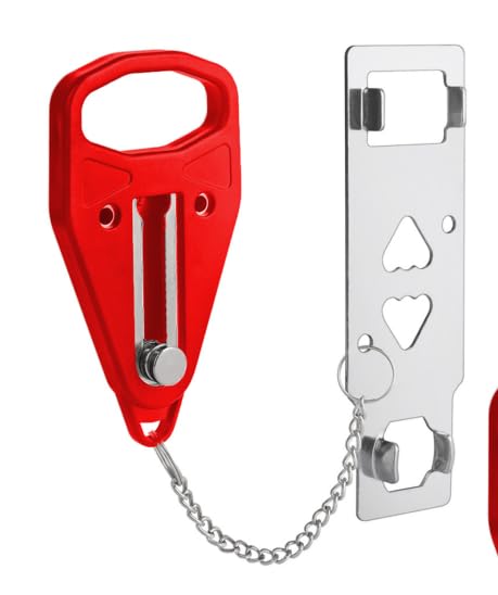 Portable Door Lock for Travel, Door Lock Self-Defense Security Device for Home, Apartment, Hotel, Living Motel, School Dorm, House for Open Inwards Door
