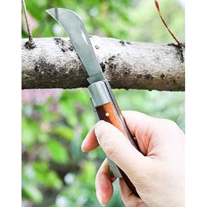 QWORK Grafting Gardening Knife, Flexible Grafting Kit, Double-Blade Garden Knife for Budding Pruning, with 2 Plants Repair Tapes for Floral Fruit Tree