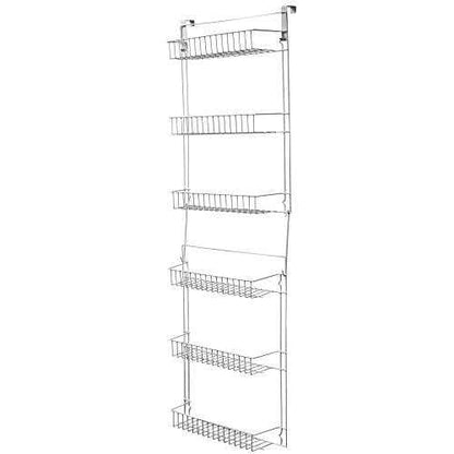 Over the Door Organizer - 6-Tier Adjustable Pantry Shelves and Rack for Kitchen Organization - Organization and Storage by Lavish Home (White)