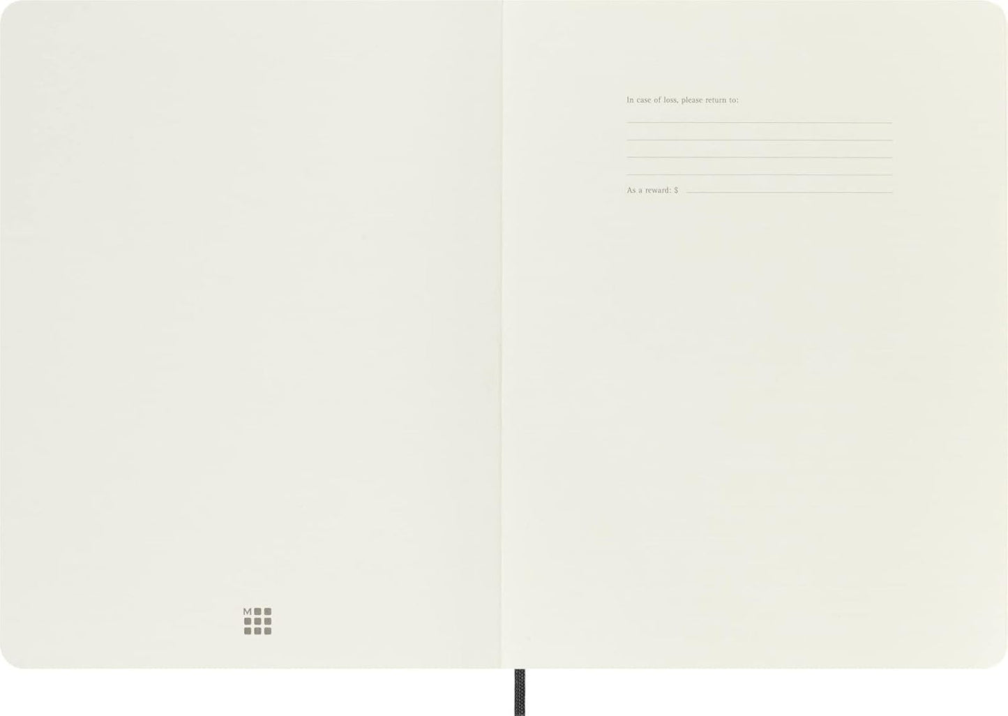 Moleskine Classic Notebook, Soft Cover, XL (7.5" x 9.5") Plain/Blank, Black, 192 Pages