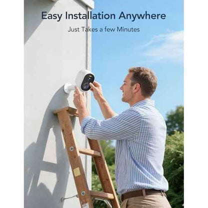 GNCC Solar Cameras for Home Security, 2K HD Security Cameras Wireless Outdoor, Battery Powered Outdoor Camera, Color Night Vision, PIR Detection, Alarm, IP65 Waterproof, 2-Way Talk, 5G & 2.4Ghz WiFi