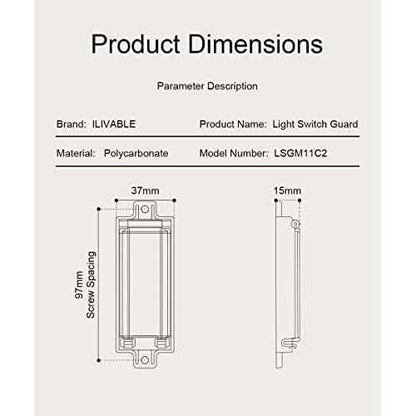 Light Switch Guard, ILIVABLE Child Proof Rocker Switch Plate Cover Prevents Kids or Accidental Turned On/Off Switch While Allowing Access (Clear, 6 Pack)