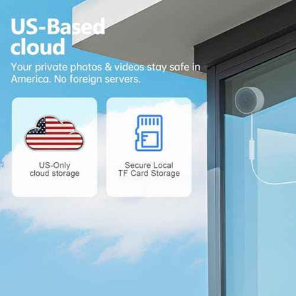 Window Camera, 2K 2.4G WIFI Indoor Cameras for Home Security with Starlight Night Vision, AI Smart Detection, 911 Emergency Dispatch,US Based Cloud,2 Way Talk,24/7 Recording,Easy & Quick Install 2Pack