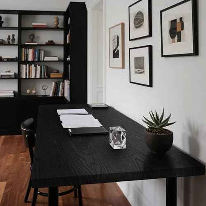Ismoon Black Contact Paper Peel and Stick Wallpaper 17.5''x118''Wood Grain Contact Paper for Cabinets and Drawers Removable Self-Adhesive Modern Renter Friendly Wallpaper for Desk Countertops Vinyl