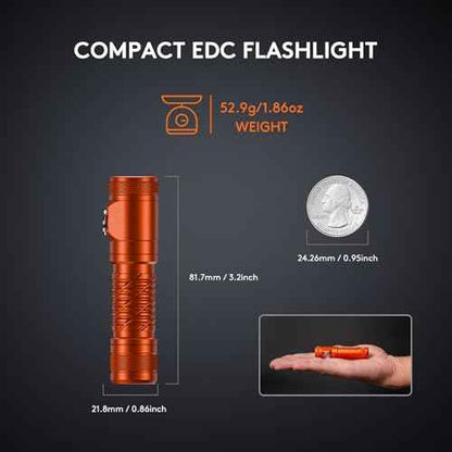 RovyVon AA145 Small Rechargeable EDC Flashlight 800 Lumen Bright Little Light, USB-C & AA Battery Included, Magnetic Tail Cap, Two Way Clip Led Pocket Size Flashlight for Camping,Hiking Emergencies.