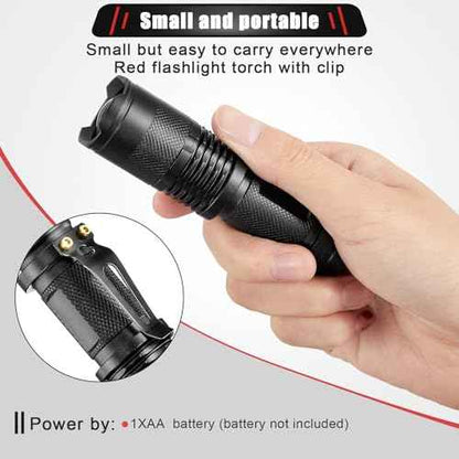 Honoson 8 Pieces Red Light Flashlight LED Single Mode Torch 1 Mode Scalable Red Lens Filter Flashlight for Night Astronomy Aviation Observation Beach Safe