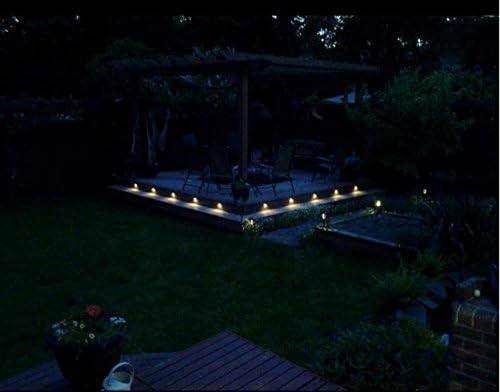 FVTLED Pack of 6 Warm White LED Deck Lights kit Φ1.38 Outdoor Garden Yard Decoration Lamp Recessed Pathway Step Warm White LED Lighting, Black