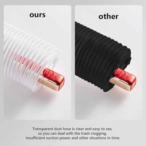 2 1/2" x 30' PVC Dust Collection Hose, Puncture Resistant Fume Collection Hose with 8 Pieces Stainless Steel Clamps, Clear Dust Collector for Woods Debris