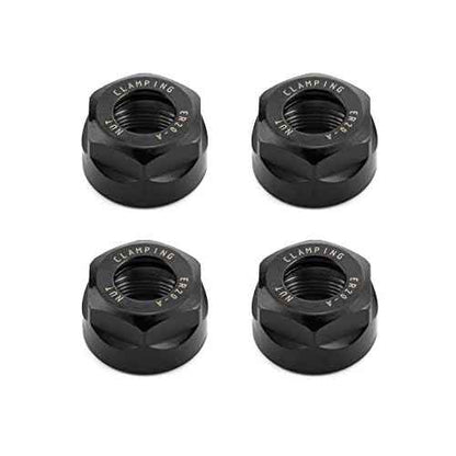 QWORK ER20 A Collet Clamping Nuts for CNC Milling Chuck Holder Lathe, 4 Pack (Black)