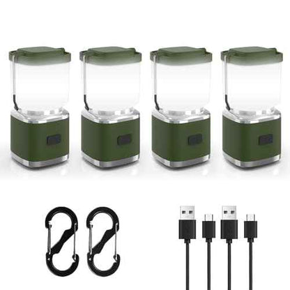 LED Camping Lantern Rechargeable, 2000LM Small Camping Lights Lantern with Redlight&20Hours Runtime&Stepless Dimming, Hurricane Emergency Lights for Power Outages, Waterproof, Camping Essentials,4pcs