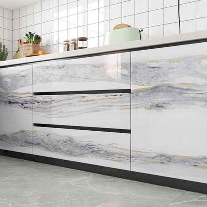 FunStick Gold White Marble Countertop Contact Paper Waterproof Marble Contact Paper for Countertops Cabinets Removable Marble Wallpaper Peel and Stick Countertops for Kitchen Bathroom Table 15.8"x80"