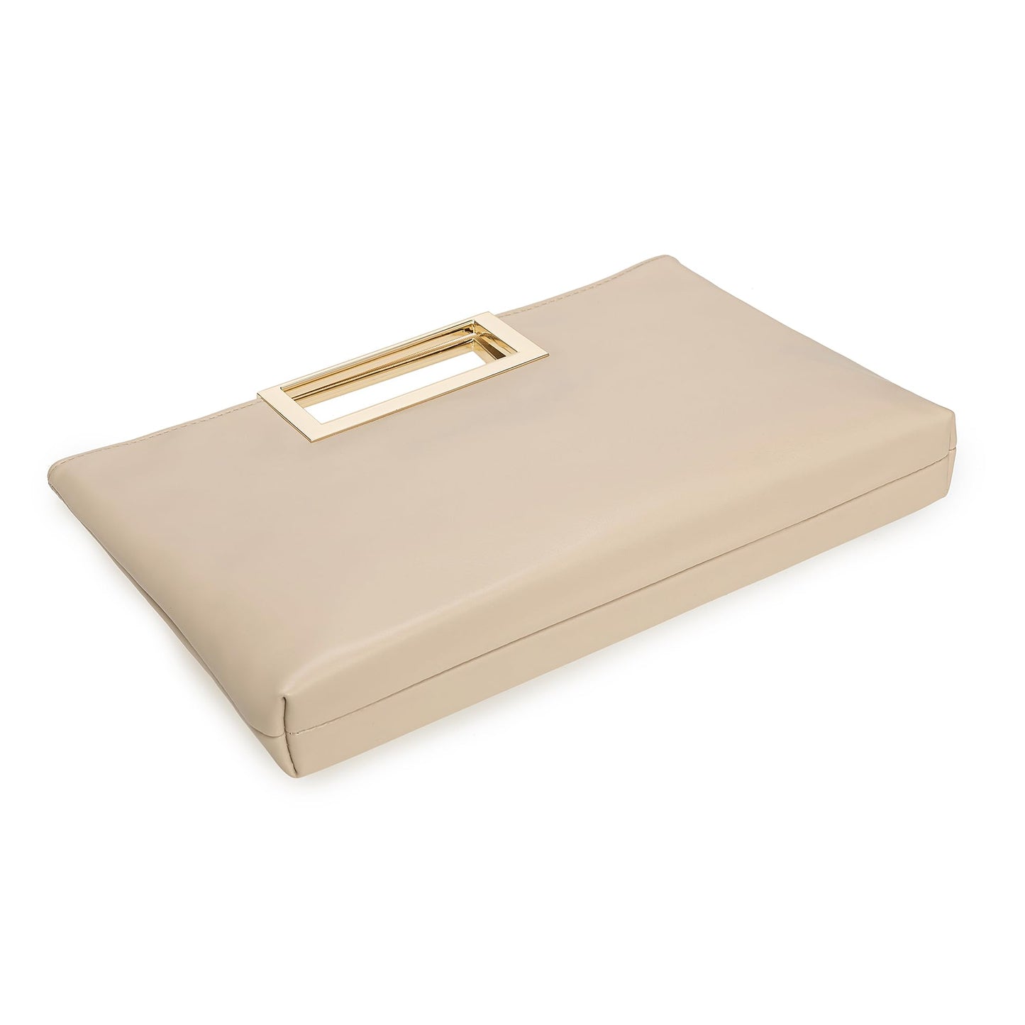 CHARMING TAILOR Fashion PU Leather Handbag Stylish Women Convertible Clutch Purse (Beige)
