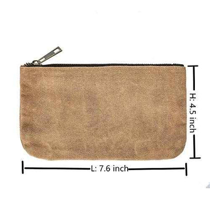 Tool Pouch, Heavy Duty 16oz Waxed Canvas Metal Zipper Tool Bags, Water Resistant, Durable, 4pc Set (7.6x4.5 inches)
