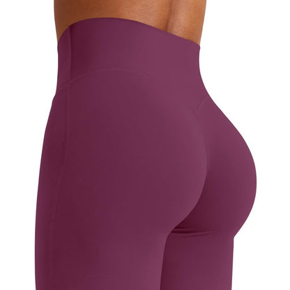 YEOREO Workout Leggings Womens No Front Seam Straight Leggings 31.5" High Waist Buttery Eddiy Gym Yoga Pants Black Cherry XL