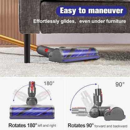 Upgraded Anti-Tangle Motorbar Replacement Brush Head Compatible with Dyson V12 Detect Slim Cordless Vacuum Cleaners, Lightweight Hardwood & Carpet Floor Attachment