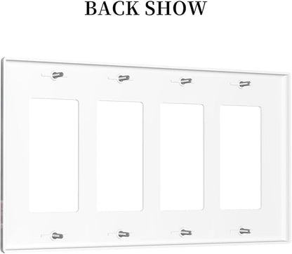 Decorative Art Light Switch Covers Seaside Window View 4 Gang Rocker Decora Outlet Covers Electrical Faceplate GFCI Wall Plate for Home Decor