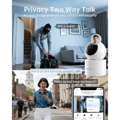 [5G & 2.4G] 2K Pan/Tilt Security Cameras for Home Security Indoor, AI Voice Change for 2-Way Talk, Motion Detection, 24/7 SD Recording/Cloud Storage, Baby Monitor/dog/Pet Camera with Phone App