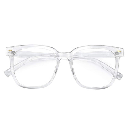 PANNER Oversized Square Blue Light Blocking Glasses for Women Men Anti Glare Reduce Eyestrain Computer Glasses(Clear)