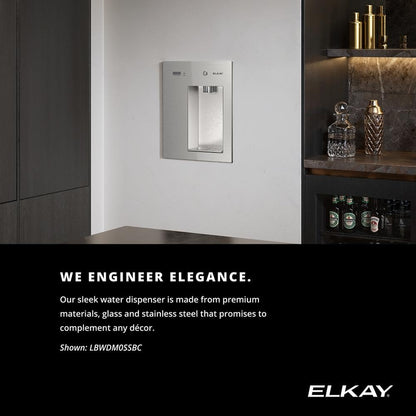 Elkay Liv EZ LBWDM0WHBC Built-in Filtered Wall-Mount Water Dispenser – Battery Powered, NSF Certified, Push Button, Reduces Lead & PFAS, Aspen White, Non-Refrigerated – Ideal for Home