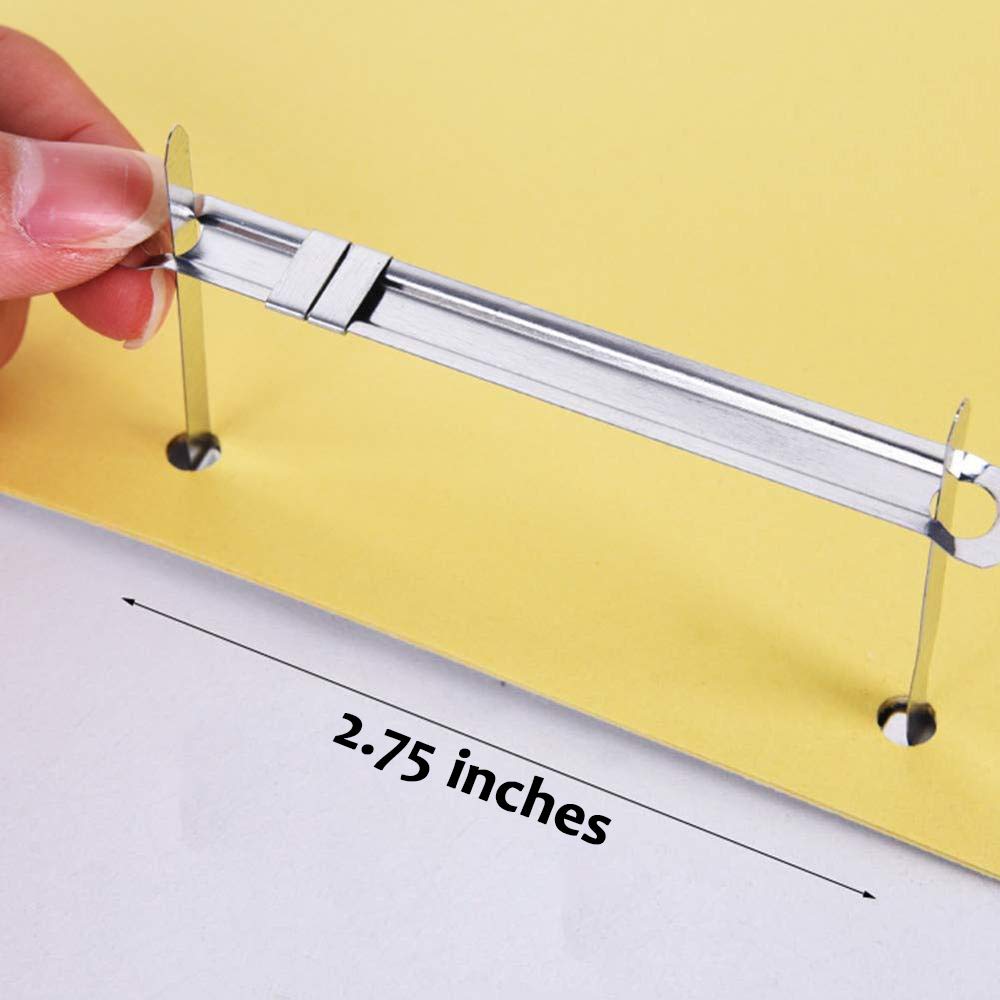 Prong Paper Fasteners 2" Capacity, 250 Pack Premium Metal - OLYMPX Complete Set with Compressor, 2.75" Base for File Folders, 5 Boxes (50 Each), Made in USA