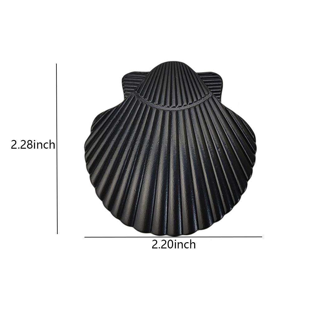 brandname Laide Seashell Drawer Pulls Handles Zinc Alloy for Kitchen Cabinet Dresser Cupboard Wardrobe Beach Ocean Theme Knobs Hardware Decoration 4 Pieces (Black)