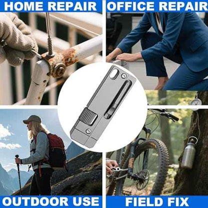 Titanium Keychain Wrench ? Mini EDC Adjustable Spanner with Screwdriver, Pocket Tool for Everyday Carry, Travel, Outdoor, Camping ? Stocking Stuffers For Men, Dads, and EDC Lovers