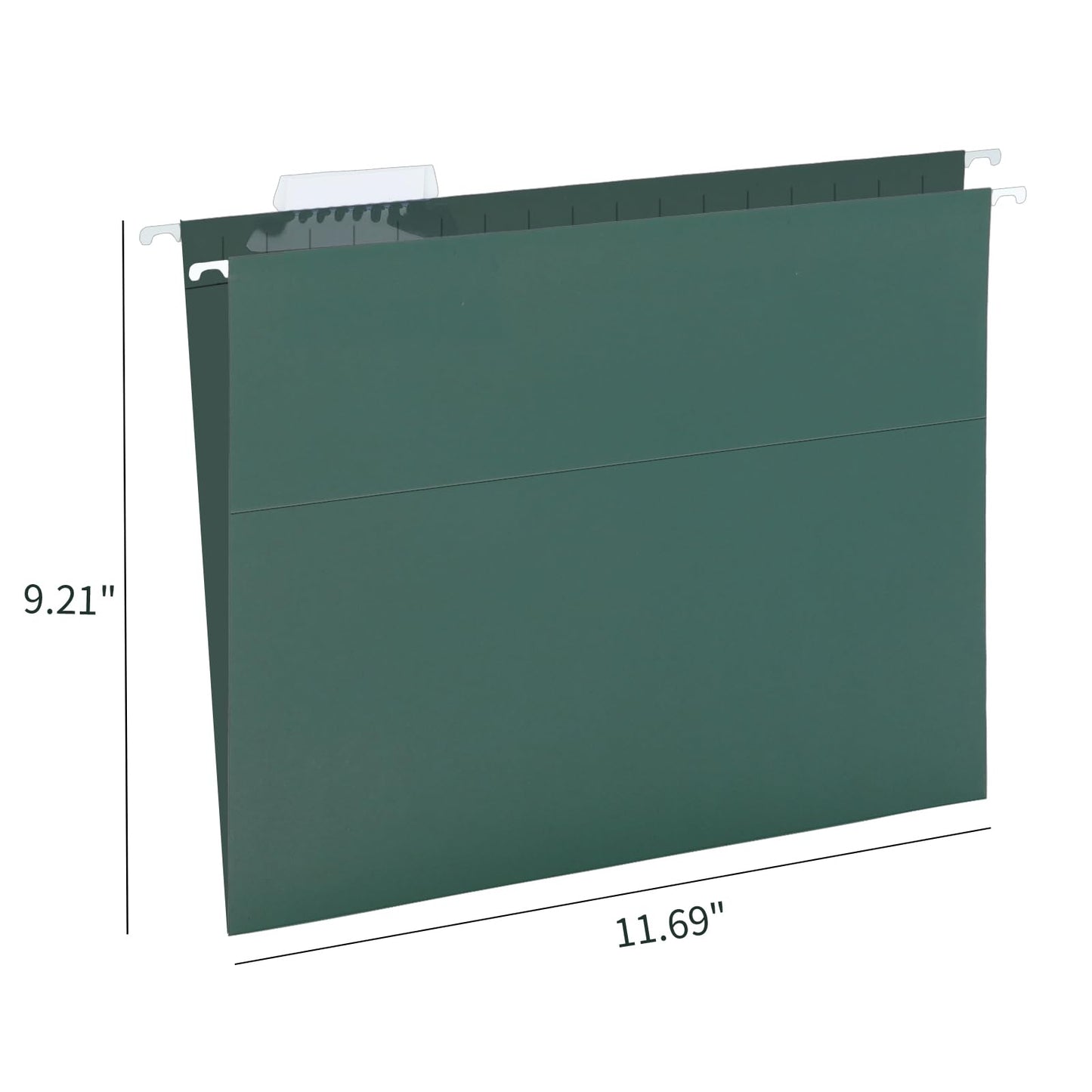 HERKKA Extra Capacity Hanging File Folders, 60 Pack Reinforced Letter Size Hanging Folders with Heavy Duty 0 Inch Expansion, Designed for Bulky Files, Green
