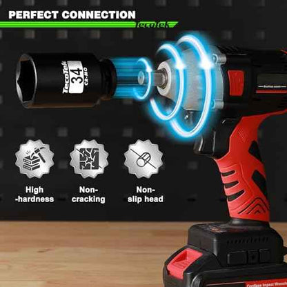 1/2" Drive Deep 6-Point Impact Socket Set, 11-Piece Deep Metric Spindle Axle Nut Impact Socket Set, Cr-Mo, 27mm - 41mm