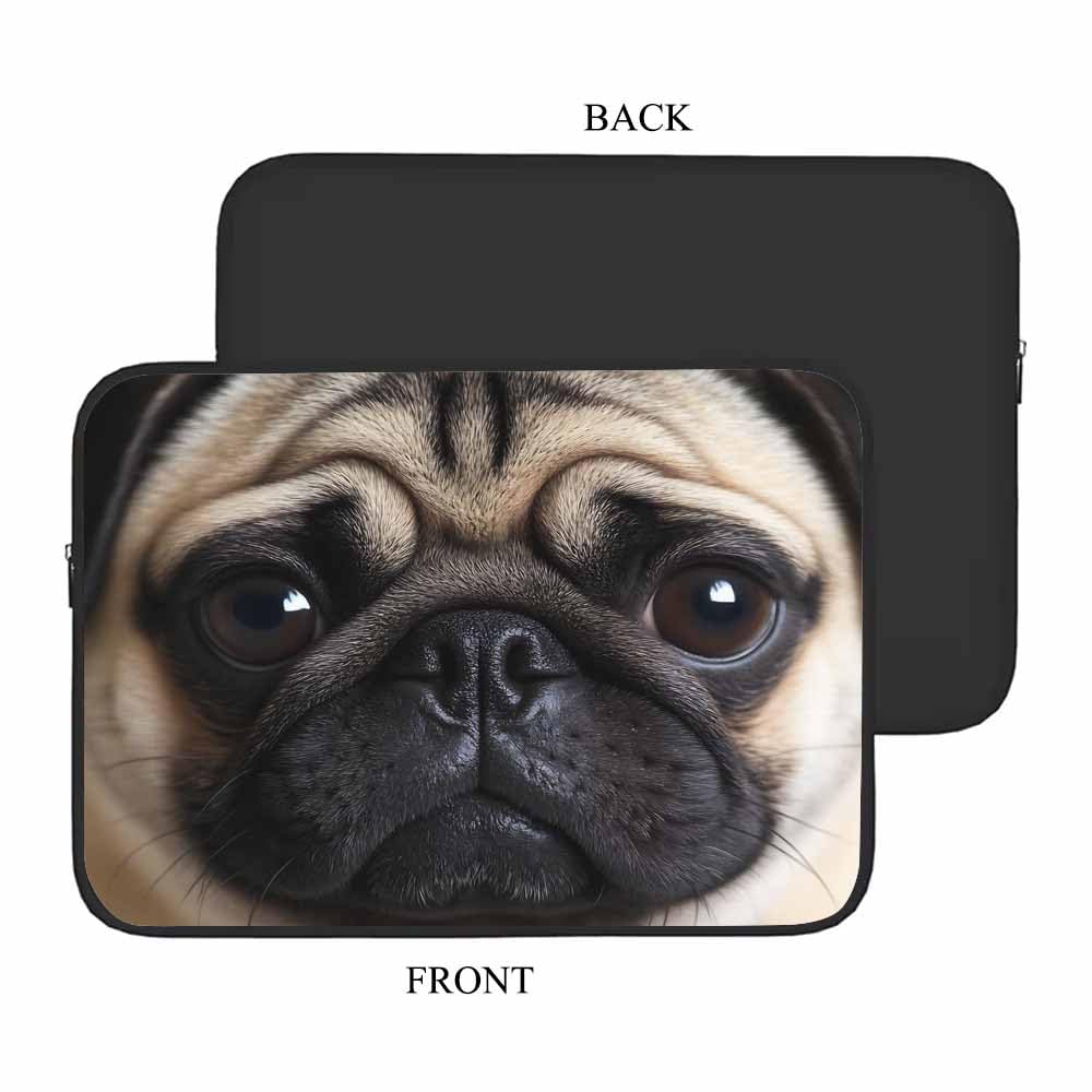 Nicokee Laptop Sleeve Bag 15.4 15.6 Inch,Funny Pug Dog Lovely Animals Cute Pet Puppy Protective Polyester Computer Cases Laptop Cover Briefcase Bag Tablet Travel Cover